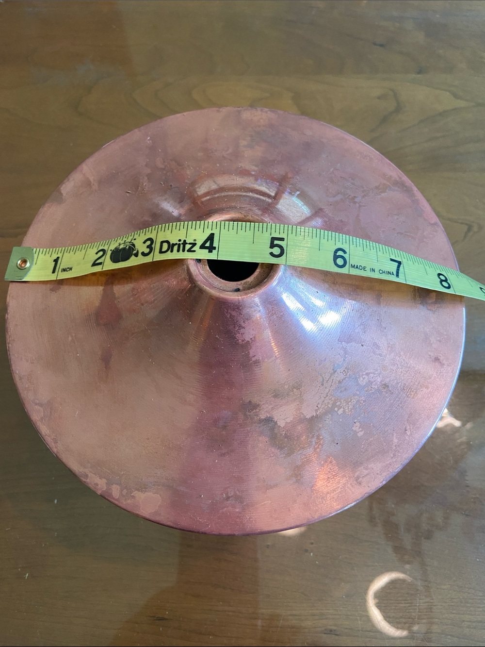 Copper Oil Lamp with Flared Lid. 8.5 inches round. - Picture 6 of 6